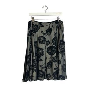 NWOT LK Bennett silk rose floral skirt Sz 10